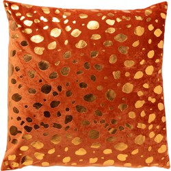 Dutch Decor TINO - Kussenhoes velvet 45x45 cm Potters Clay - oranje - 