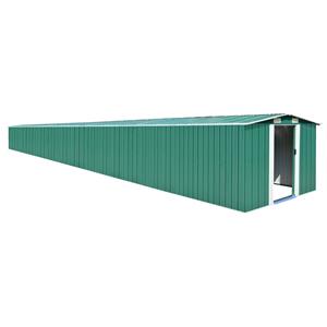 VidaXL Tuinschuur 257x990x181 cm gegalvaniseerd staal groen