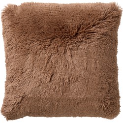 Dutch Decor FLUFFY - Kussenhoes unikleur 60x60 cm - Tobacco Brown - bruin - 