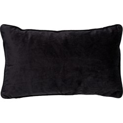 Dutch Decor FINN - Sierkussen velvet 30x50 cm - Raven - zwart - 