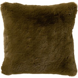 Dutch Decor ZAYA - Kussenhoes unikleur 45x45 cm - Military Olive - groen - superzacht - 