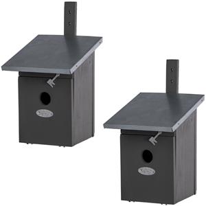 2x Vogelhuisjes/nestkastjes koolmees 33 cm -