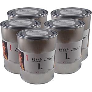 5x Tuinfakkels vuur verlichting in blik 11 x 13 cm 5-8 branduren -