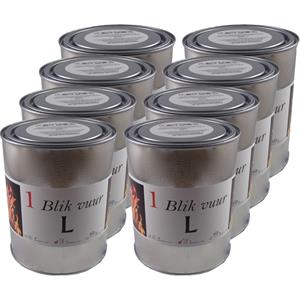 8x Tuinfakkels vuur verlichting in blik 11 x 13 cm 5-8 branduren -
