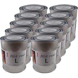 10x Tuinfakkels vuur verlichting in blik 11 x 13 cm 5-8 brandure -