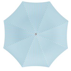 Parasol - lichtblauw/wit - gestreept - D180 cm - UV-bescherming - incl. draagtas -