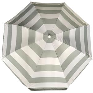 Parasol - zilver - gestreept - D180 cm - UV-bescherming - incl. draagtas -