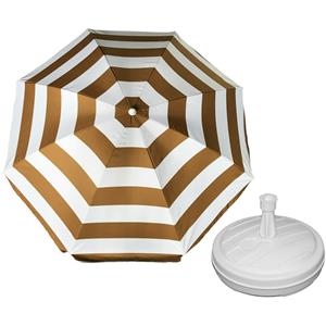 Parasol - goud - D140 cm - incl. draagtas - parasolvoet - cm -