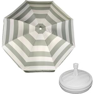 Parasol - zilver - D160 cm - incl. draagtas - parasolvoet - cm -