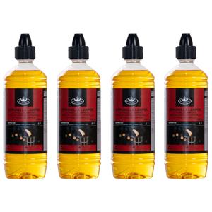 Esschert Design 4x stuks bio citronella lampenolie/fakkelolie 750 ml -