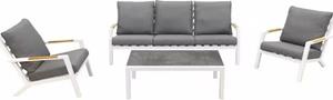 Relax Sofaset Andorra Teak Light grey - Matt White Andorra 120 cm 4-delig
