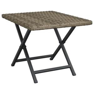 VidaXL Tafel inklapbaar 45x35x32 cm poly rattan grijs