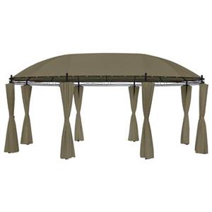 VidaXL Prieel met gordijnen 180 g/mÂ² 520x349x255 cm taupe