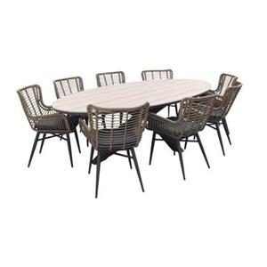 Garden Impressions Jasmine Natural|Edison 280x140 cm. - ovale tuinset