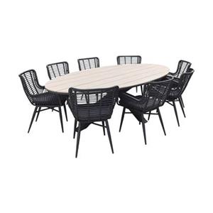 Garden Impressions GI Edison 220 x 115 cm. - ovale tuinset| VDG Jasmine - Black