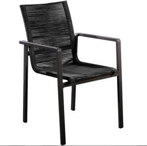 Yoi Ishi stackable dining chair alu black/rope black