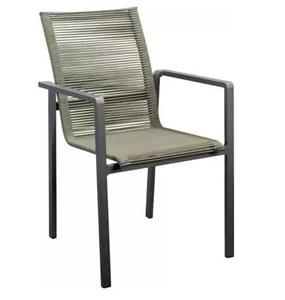 Yoi Ishi stackable dining chair alu dark grey/rope green