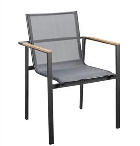 Yoi Mizu stackable dining chair alu dark grey/carbon textilene