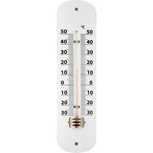 Thermometer voor binnen en buiten wit 19 cm -