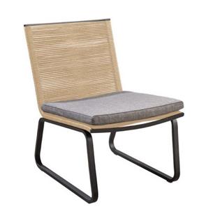 Yoi Kome lounge chair alu black/rope natural/soil - 