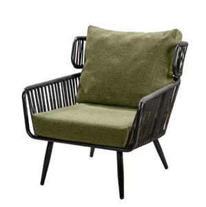Yoi Hana lounge chair alu black/rope black/emerald green