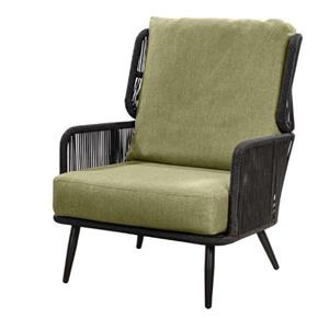 Yoi Tsubasa lounge chair alu black/rope black/emerald green
