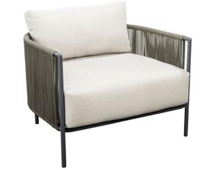 Yoi Umi lounge chair alu dark grey/rope green