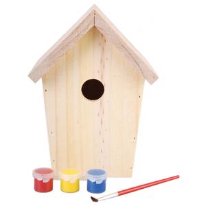 4x stuks DIY vogelhuisje schilderen 20 cm -