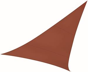 Perel Schaduwdoek, waterafstotend, 3.6 x 3.6 x 3.6 m, 160 g/m², polyester, driehoek, terracotta