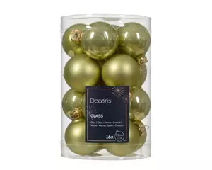 Decoris Kerstbalmix glas 3.5cm pistache 16st