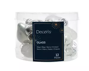 Decoris Kerstballen set mini zilver 12st