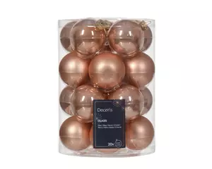 Decoris Kerstbalmix glas 6cm rose 20st