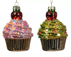 Decoris Kersthanger cupcakes 7x7x10cm