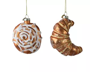 Decoris Kersthanger cinnamon roll / croissant 4.6x7.6x11cm