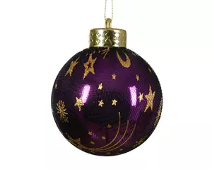 Decoris Kerstbal kunststof 8cm violet