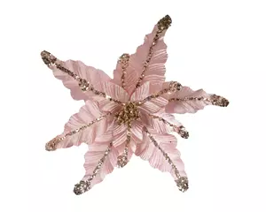 Decoris Bloem fluweel 44x17cm poederroze