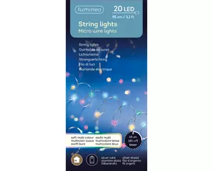 Decoris Microled string l95cm zilver/zacht multi bo