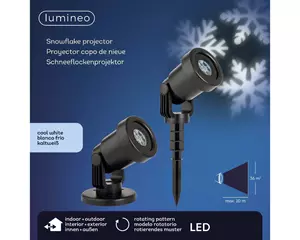 Lumineo Led projector snow 10x10x40cm koel wit