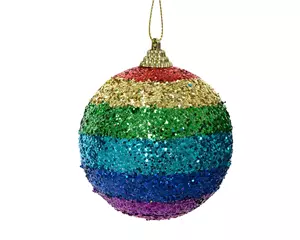 Decoris Kerstbal foam 8cm regenboog