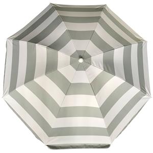 Parasol - zilver - gestreept - D200 cm - UV-bescherming - incl. draagtas -