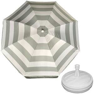 Parasol - zilver - D180 cm - incl. draagtas - parasolvoet - cm -