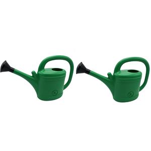 Set van 2x stuks gieters 3 liter groen met broeskop/sproeikop -