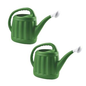 Hega Hogar Set van 2x stuks tuinplanten gieter kunststof groen 3.7 liter -