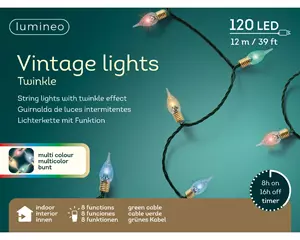 Lumineo Led vintage 1190cm groen/multi