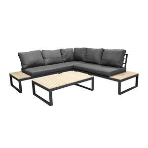 Nest outdoor Arvin 2 delige tuin loungeset donkergrijs - met zitkussens