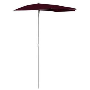 vidaXL Parasol half met paal 180x90 cm bordeauxrood