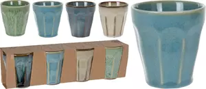 Home & Styling Drinkbeker Porselein 25cm - Set van 4 stuks