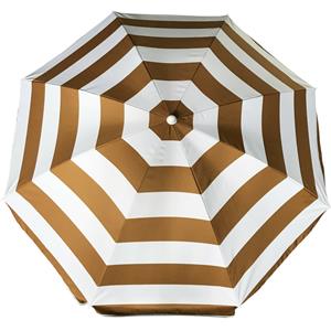 Parasol - goud - gestreept - D200 cm - UV-bescherming - incl. draagtas -