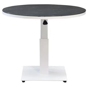 AVH-Outdoor San Sebastian lounge dining tuintafel 90 cm rond H46-H71 cm in hoogte verstelbaar wit