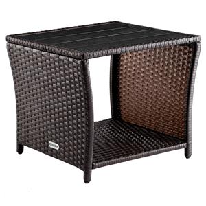 Casaria Beistelltisch (1-St), Poylrattan WPC Tischplatte 45x45x40cm Wetterfest Outdoor Garten